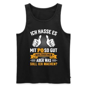 70 Geburtstag 70 Jahre 70 Lebensjahr 70 Lebenalter - Männer Premium Bio Tank Top - Schwarz - Vorne - Michal (187cm)