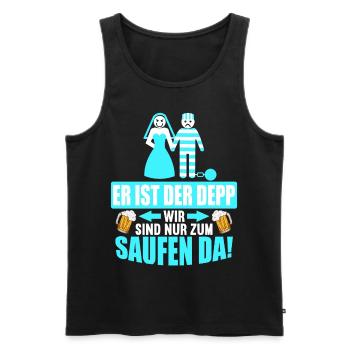 Junggesellenabschied Poltern Polterabend JGA - Männer Premium Bio Tank Top - Schwarz - Vorne - Michal (187cm)