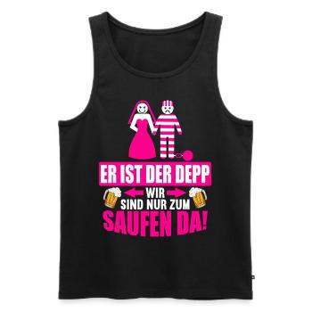 Junggesellenabschied Poltern Polterabend JGA - Männer Premium Bio Tank Top - Schwarz - Vorne - Michal (187cm)