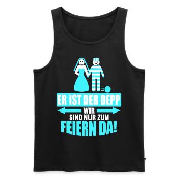 Junggesellenabschied Poltern Polterabend JGA - Männer Premium Bio Tank Top - Schwarz - Vorne - Michal (187cm)
