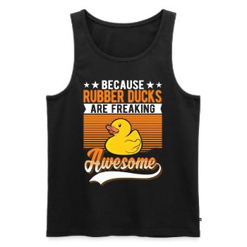Gummiente Geschenk Quietscheente Badeente - Männer Premium Bio Tank Top - Schwarz - Vorne - AI Model Male 178 light (178cm)