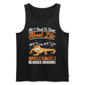 Bearded dragon Gift Pogona - Men's Premium Organic Tank Top - black - Front - Michal (187cm)