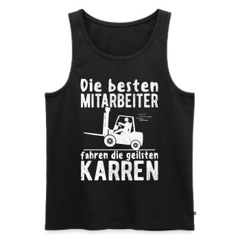 Staplerfahrer Gabelstaplerfahrer Lagerist Stapler - Männer Premium Bio Tank Top - Schwarz - Vorne - Michal (187cm)
