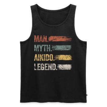 The Aikido Legend Retro Martial Arts Aikido Homme - Débardeur bio Premium Homme - noir - Devant - Michal (187cm)