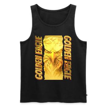 Eagle Head Gold Bird of Prey Bird Animal Nature - Débardeur bio Premium Homme - noir - Devant - Michal (187cm)