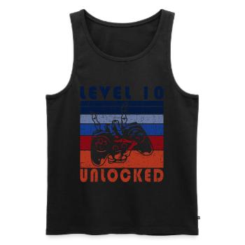10. Geburtstag Level 10 Freigeschaltet Gamer - Männer Premium Bio Tank Top - Schwarz - Vorne - AI Model Male 178 light (178cm)