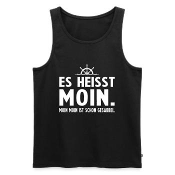 Es heisst Moin Moin Moin ist schon Gesabbel - Männer Premium Bio Tank Top - Schwarz - Vorne - Michal (187cm)