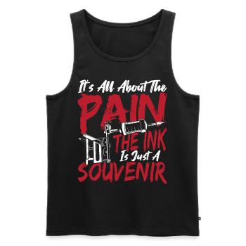 It's All About The Pain Tattooist Tat Lover Tattoo - Men's Premium Organic Tank Top - black - Front - Michal (187cm)