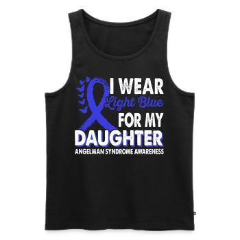 Wear light blue to look at the - Men's Premium Organic Tank Top - black - Front - Michal (187cm)