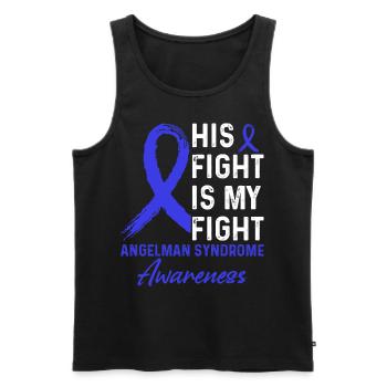 His Fight Against Angelman Syndrome Awareness - Men's Premium Organic Tank Top - black - Front - Michal (187cm)