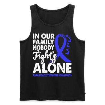 No one fights alone Angelman syndrome consciousness - Men's Premium Organic Tank Top - black - Front - Michal (187cm)