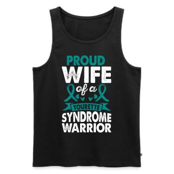 Ehefrau Des Tourette-syndroms Warrior Awareness - Männer Premium Bio Tank Top - Schwarz - Vorne - Michal (187cm)