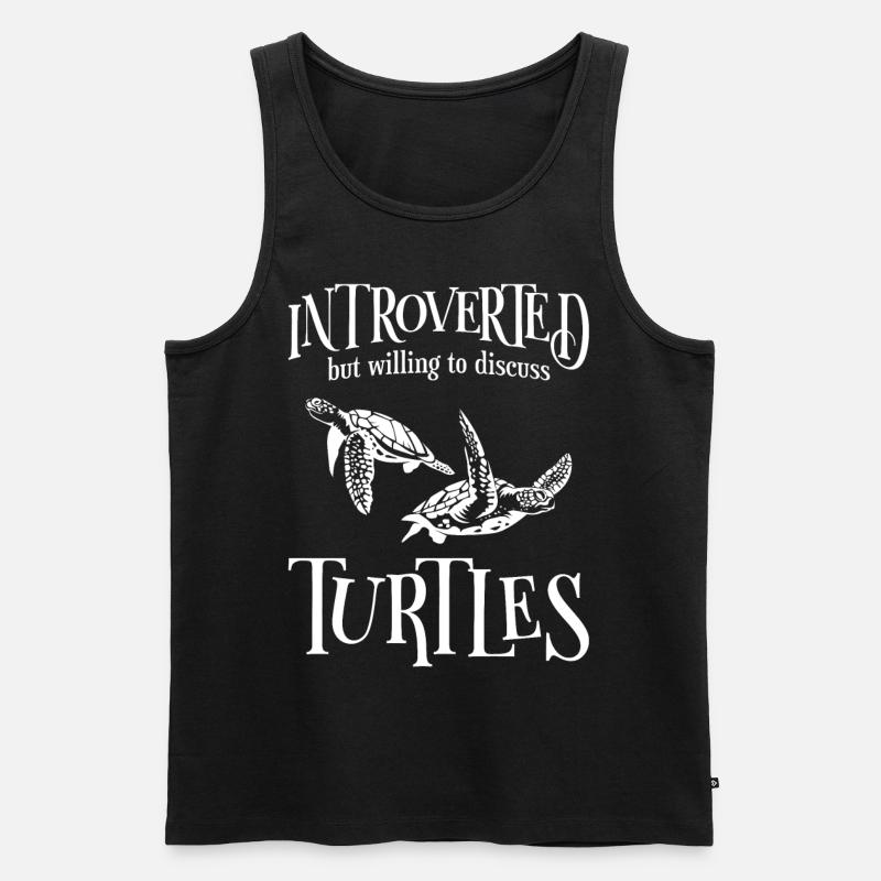 Sea Turtle Tortoise Introverted - Männer Premium Bio Tank Top - Schwarz
