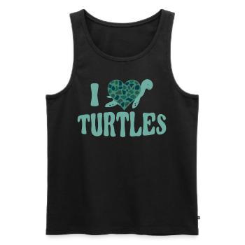 Sea Turtle Tortoise Heart I Love - Männer Premium Bio Tank Top - Schwarz - Vorne - Michal (187cm)