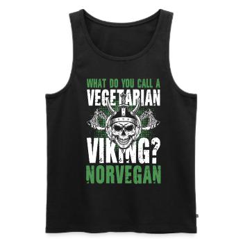 Vegetarian Viking Norvegan - Männer Premium Bio Tank Top - Schwarz - Vorne - AI Model Male 178 light (178cm)