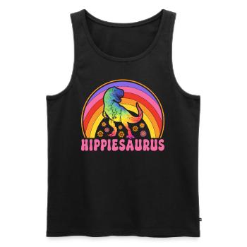Drôle Hippie Dinosaure Trex Groovy - Débardeur bio Premium Homme - noir - Devant - Michal (187cm)