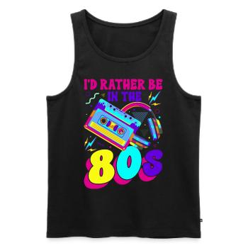 Lustige Hippie Vaporwave Retro - Männer Premium Bio Tank Top - Schwarz - Vorne - Michal (187cm)