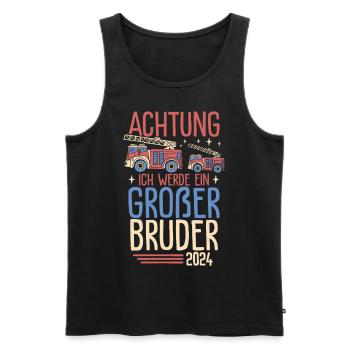 Niedliches Großer Bruder 2024 Junge - Männer Premium Bio Tank Top - Schwarz - Vorne - AI Model Male 178 light (178cm)
