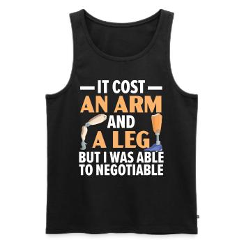 Es kostete einen Arm und ein Bein, aber ich war in - Männer Premium Bio Tank Top - Schwarz - Vorne - Michal (187cm)