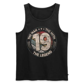 19th Birthday The Legend Retro 19 Year Old Men - Men's Premium Organic Tank Top - black - Front - Michal (187cm)