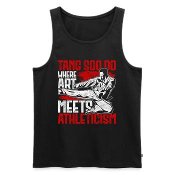 Tang Soo Do Là où l’art rencontre l’athlétisme - Débardeur bio Premium Homme - noir - Devant - Michal (187cm)