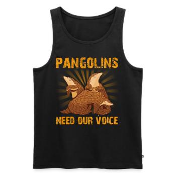 Pangolins need our voice - Men's Premium Organic Tank Top - black - Front - AI Model Male 178 light (178cm)