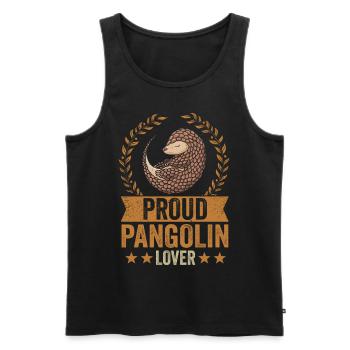 Proud pangolin lover - Men's Premium Organic Tank Top - black - Front - AI Model Male 178 light (178cm)