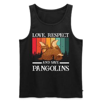 Love and save Pangolin's lovers - Men's Premium Organic Tank Top - black - Front - AI Model Male 178 light (178cm)