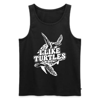Sea Turtle Tortoise I Like Turtles - Men's Premium Organic Tank Top - black - Front - Michal (187cm)