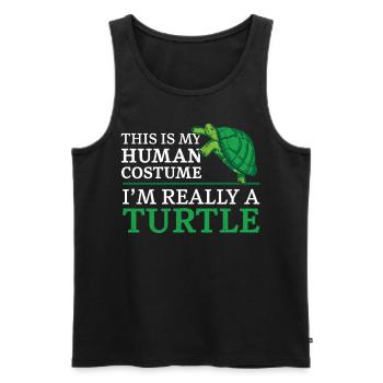 Tortue de mer c’est mon - Débardeur bio Premium Homme - noir - Devant - Michal (187cm)