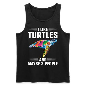 Sea Turtle Tortoise I Like Turtles - Männer Premium Bio Tank Top - Schwarz - Vorne - Michal (187cm)