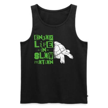 Sea Turtle Tortoise Enjoy Life In - Men's Premium Organic Tank Top - black - Front - AI Model Male 178 light (178cm)