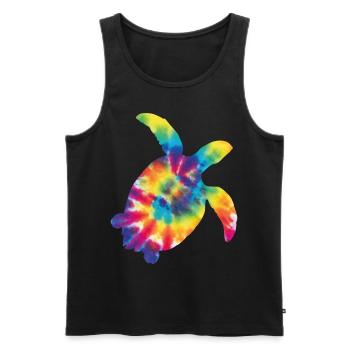Tortue de mer Tortoise Tie Dye - Débardeur bio Premium Homme - noir - Devant - Michal (187cm)