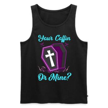 Funny Gothic Goth - Men's Premium Organic Tank Top - black - Front - AI Model Male 178 light (178cm)