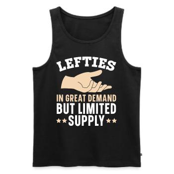 Left-handers are in high demand, but the offer is - Men's Premium Organic Tank Top - black - Front - AI Model Male 178 light (178cm)