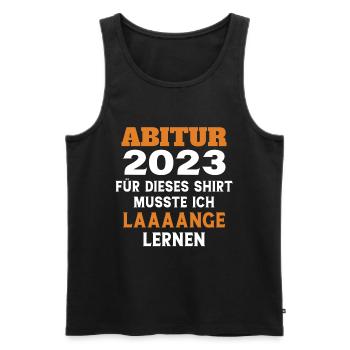 Abitur 2023 für dieses Shirt musste ich lange lern - Männer Premium Bio Tank Top - Schwarz - Vorne - AI Model Male 178 light (178cm)