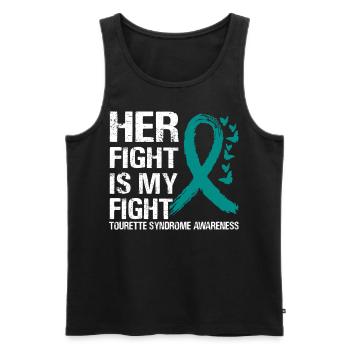 Ihr Kampf gegen Tourette Syndrom Awareness - Männer Premium Bio Tank Top - Schwarz - Vorne - AI Model Male 178 light (178cm)