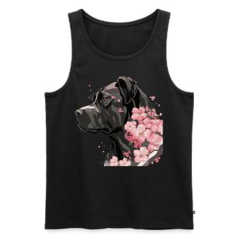 Cane Corso Cherry Blossom Dog Breed Japanese Sakur - Men's Premium Organic Tank Top - black - Front - Michal (187cm)