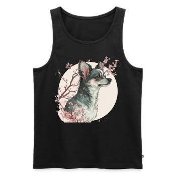 Mignon Chihuahua Fleur de cerisier Race de chien Japonais S - Débardeur bio Premium Homme - noir - Devant - Michal (187cm)