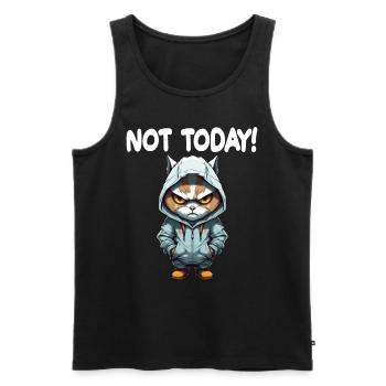 Not Today Katze Schlechte Laune - Männer Premium Bio Tank Top - Schwarz - Vorne - Michal (187cm)