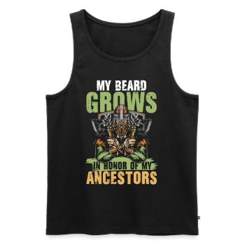 My Beard Grows In Honor Of My Ancestors - Männer Premium Bio Tank Top - Schwarz - Vorne - Michal (187cm)
