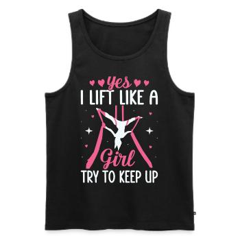 Aerial Silk Aerialist - Männer Premium Bio Tank Top - Schwarz - Vorne - Michal (187cm)