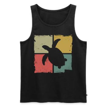 Sea Turtle Tortoise Retro Vintage - Débardeur bio Premium Homme - noir - Devant - Michal (187cm)