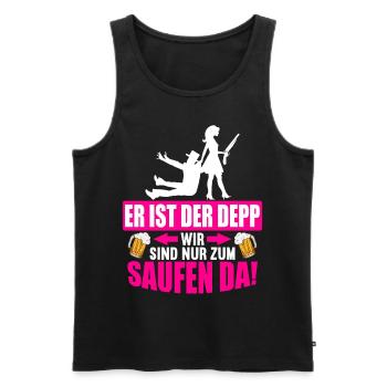 Junggesellenabschied Poltern Polterabend JGA - Männer Premium Bio Tank Top - Schwarz - Vorne - Michal (187cm)