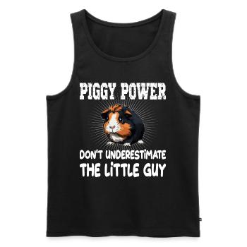 Piggy Power Don't Underestimate The Little Guy - Männer Premium Bio Tank Top - Schwarz - Vorne - Michal (187cm)