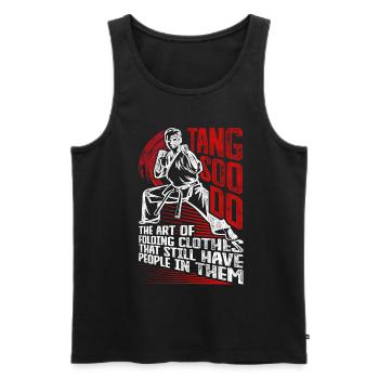 Tang Soo Do The Art Folding Clothes Have People - Débardeur bio Premium Homme - noir - Devant - AI Model Male 178 light (178cm)