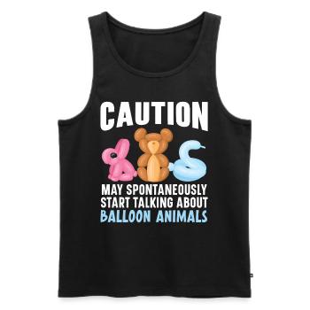 Vorsicht Sprechen Sie über Ballontiere - Männer Premium Bio Tank Top - Schwarz - Vorne - AI Model Male 178 light (178cm)