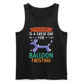 Jeder Tag ist ein großartiger Tag für Ballonverdre - Männer Premium Bio Tank Top - Schwarz - Vorne - AI Model Male 178 light (178cm)