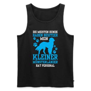 Mein Kleiner Münsterländer hat Personal - Männer Premium Bio Tank Top - Schwarz - Vorne - AI Model Male 178 light (178cm)