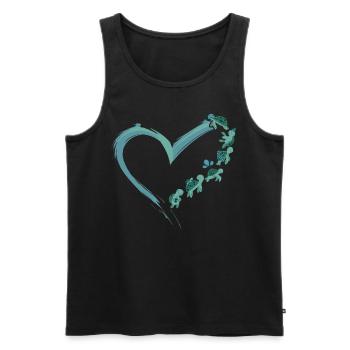 Sea Turtle Tortoise Heart - Men's Premium Organic Tank Top - black - Front - Michal (187cm)